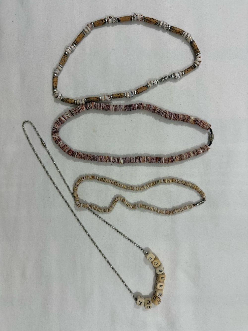 Vintage Hawaiian Puka Shell Necklace Lot Beach Surfer Boho Shell Bead 4